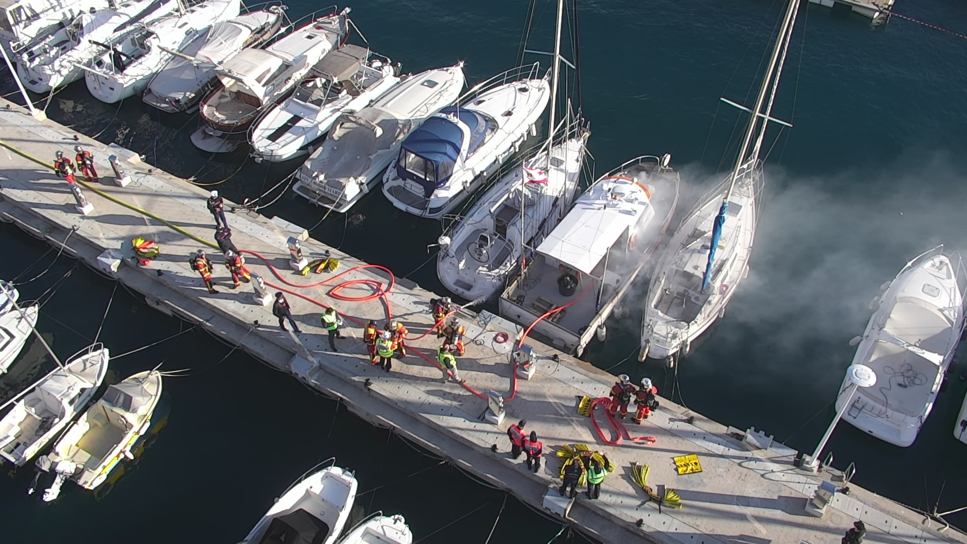 Exercice de simulation d’incendie dans le Port de Monaco